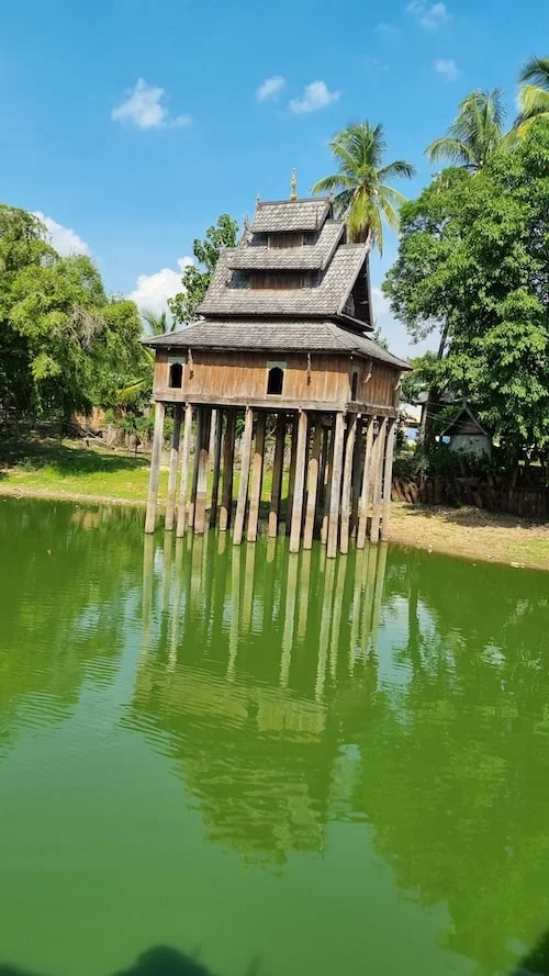Hotay Pidok Library with ancient buddhist scripts xe champhone loop
