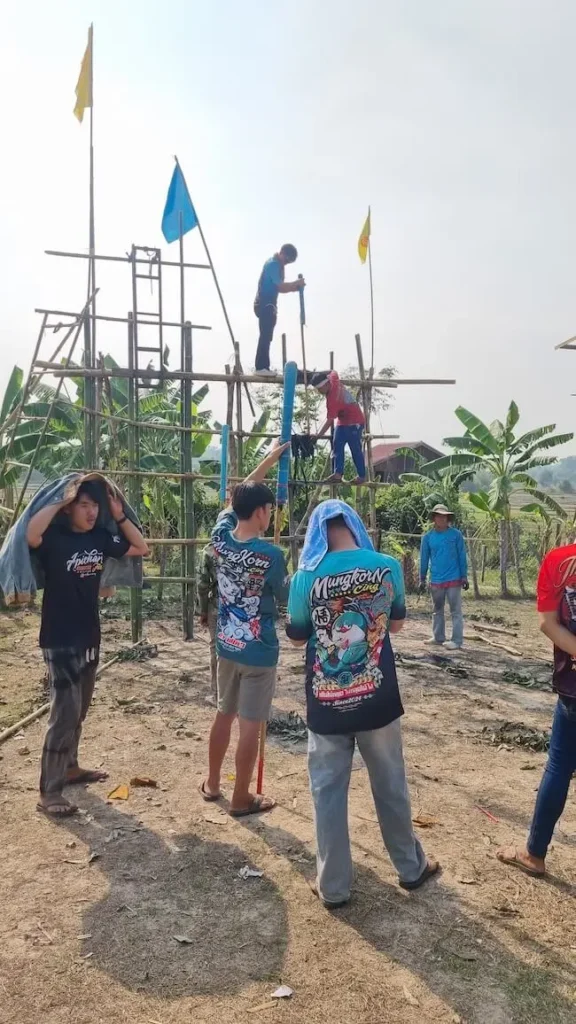 rocket festival bun bang fai laos rural village rockets and guys