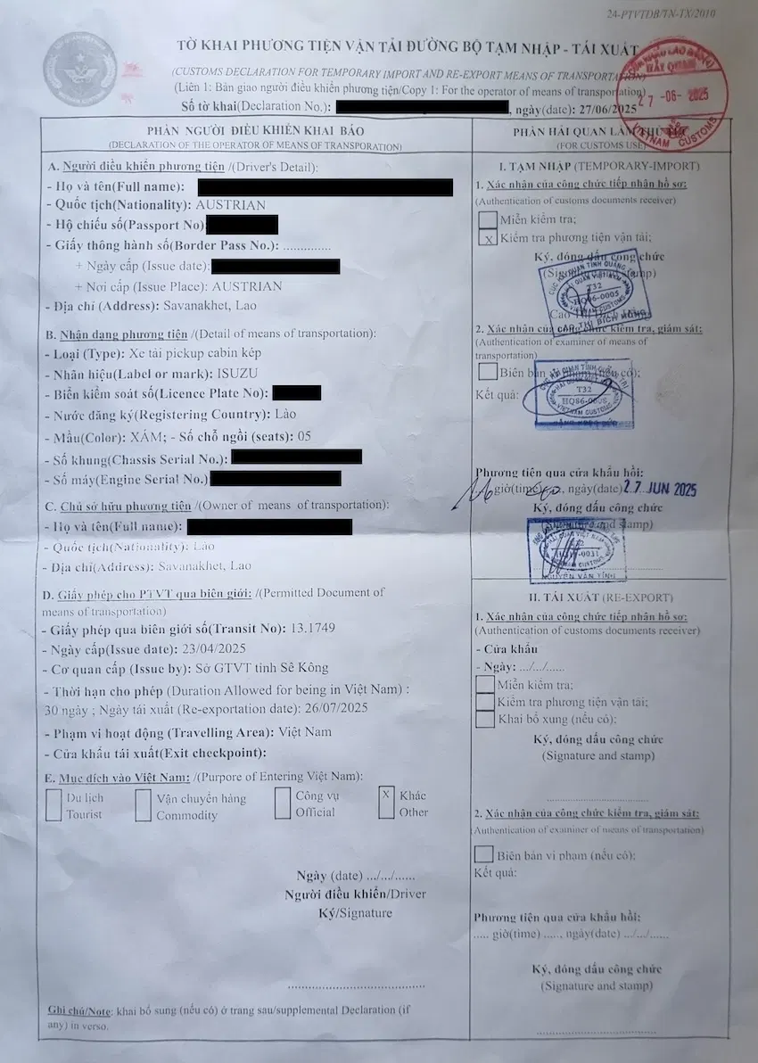 customs-declaration-temporary-import-vietnam