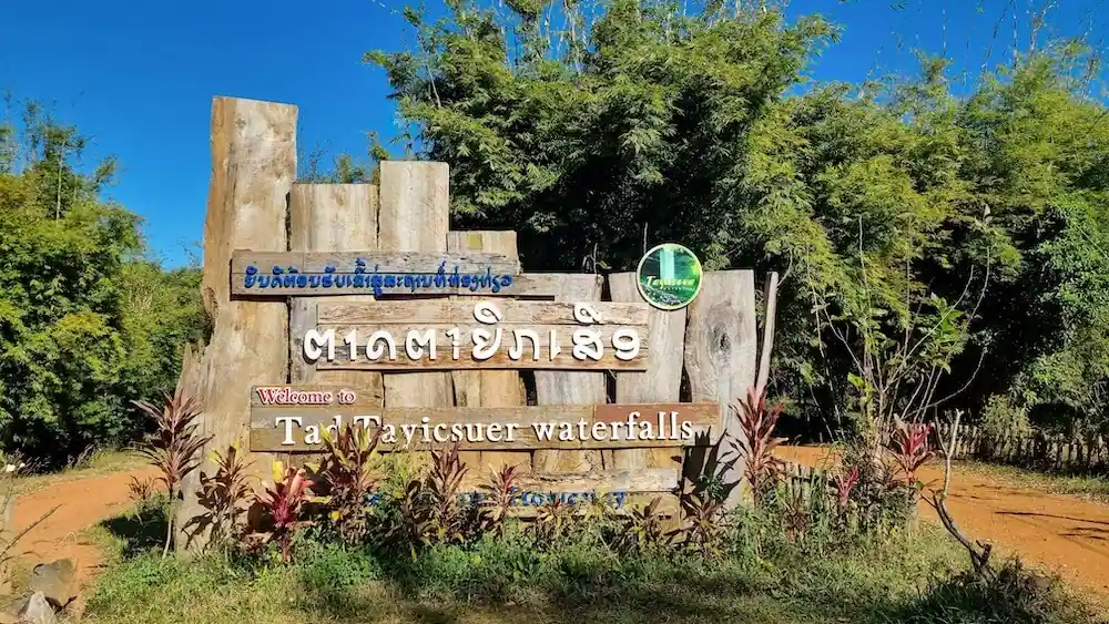 entrance sign tad tayicseua waterfalls