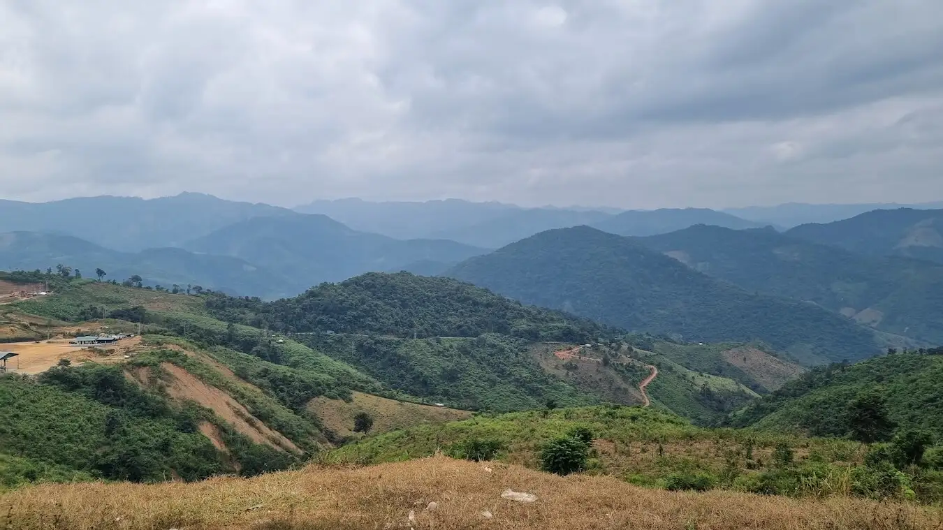 northern laos mountain roads on the way to phonsavan plain of jars