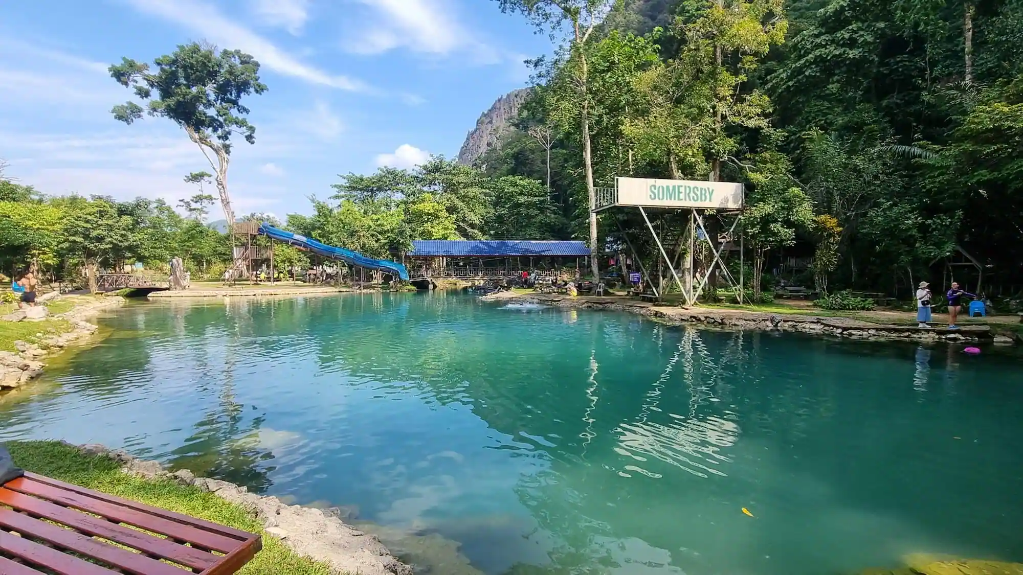 turquoise water at blue lagoon 2 in vang vieng